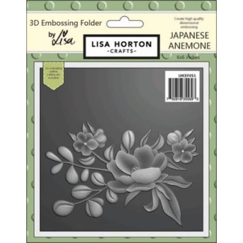 japanese anemone embossing folder & die  - by lisa horton LHCEF051
